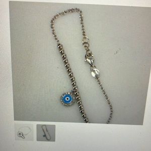 Evil eye 14k white gold 6.5 inch/evil eye pendant